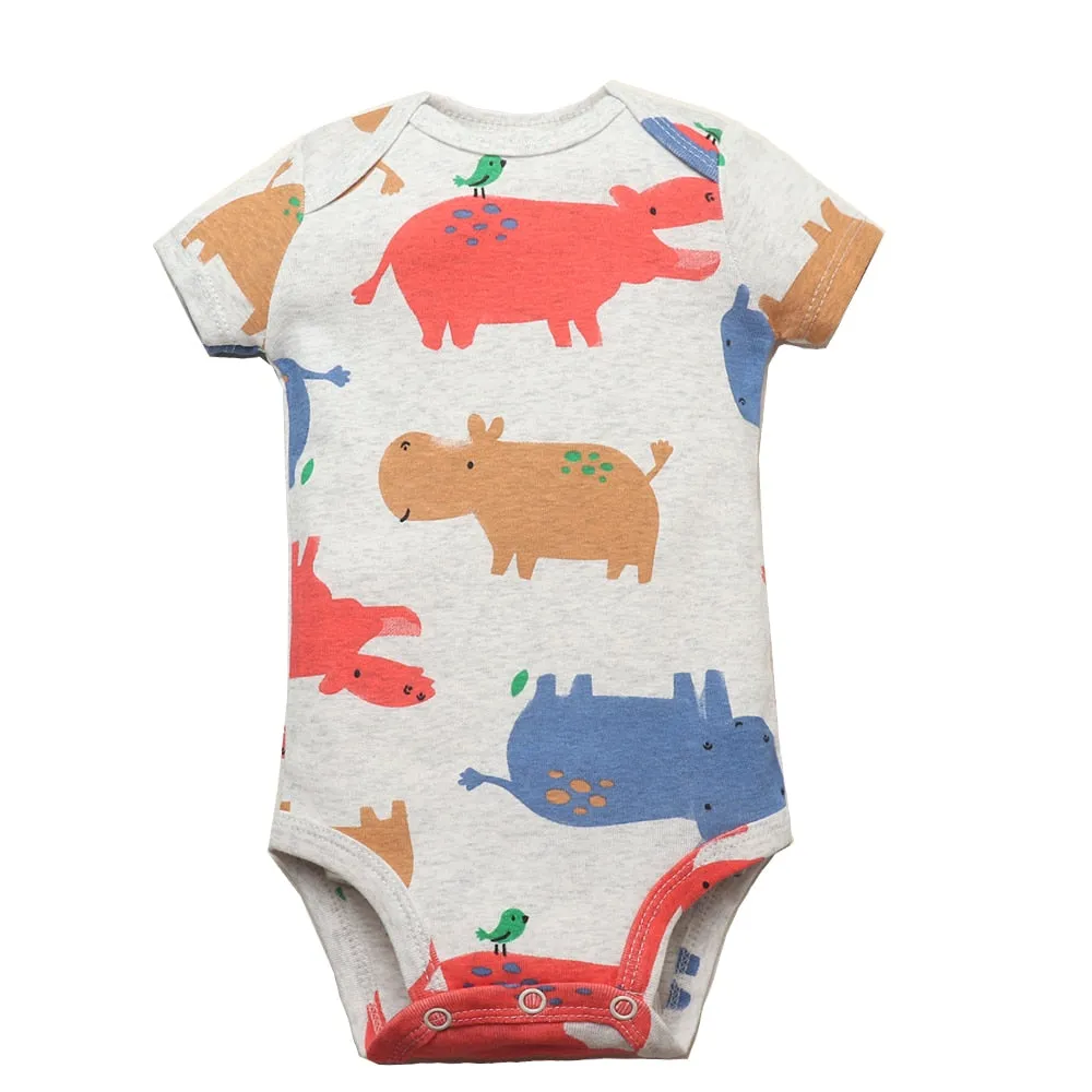 5PCS/Lot Baby Boys Girls Short Sleeve Printed Bodysuits