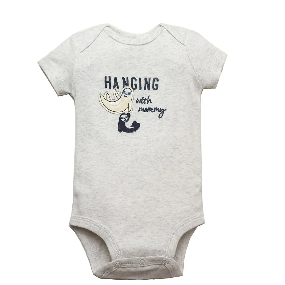 5PCS/Lot Baby Boys Girls Short Sleeve Printed Bodysuits