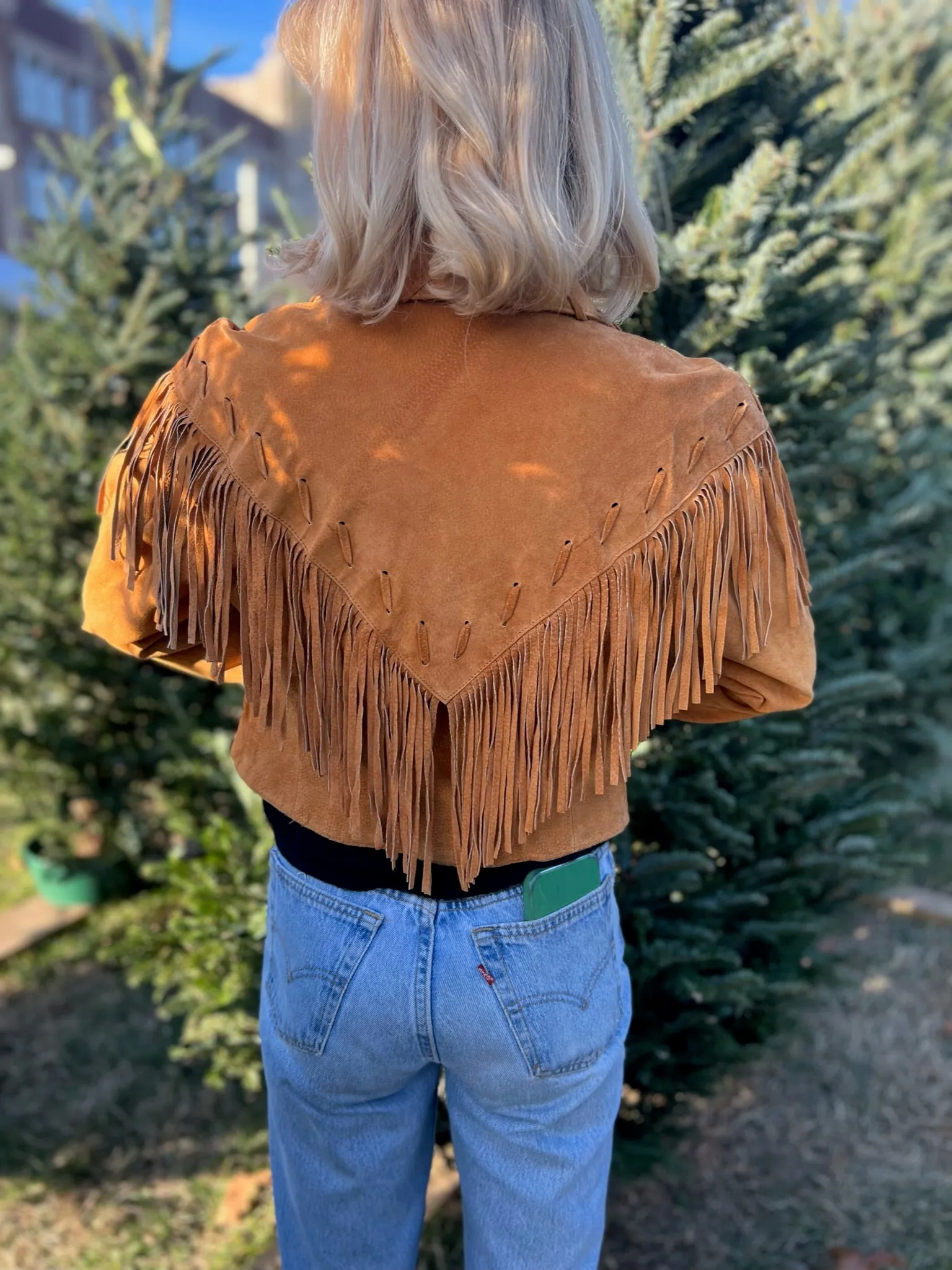 90s Brown Suede Cropped Vintage Jacket , Phoenix USA