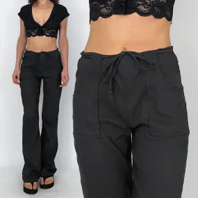 90's drawstring stretch trousers - medium