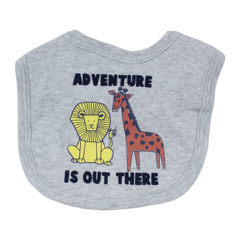 Baby Kiss 3 Pc Layette Set - Sleeper, Bodysuit & Bib - Adventure Is Out There