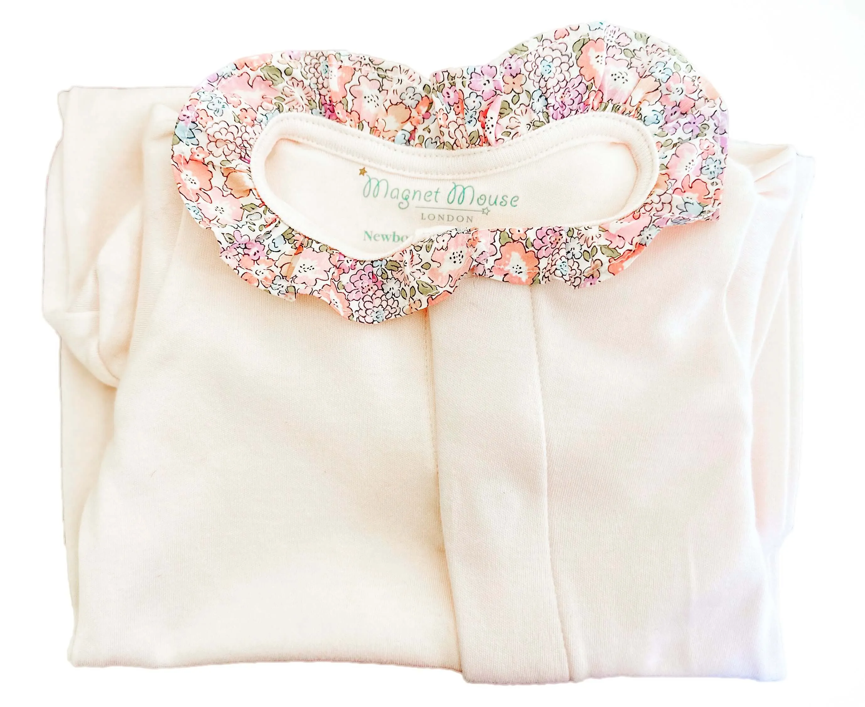 Baby Pink Liberty Michelle Ruffle Collar Onesie