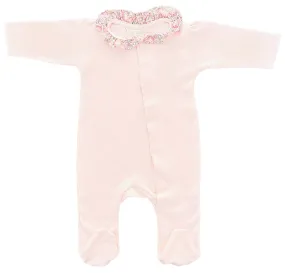 Baby Pink Liberty Michelle Ruffle Collar Onesie