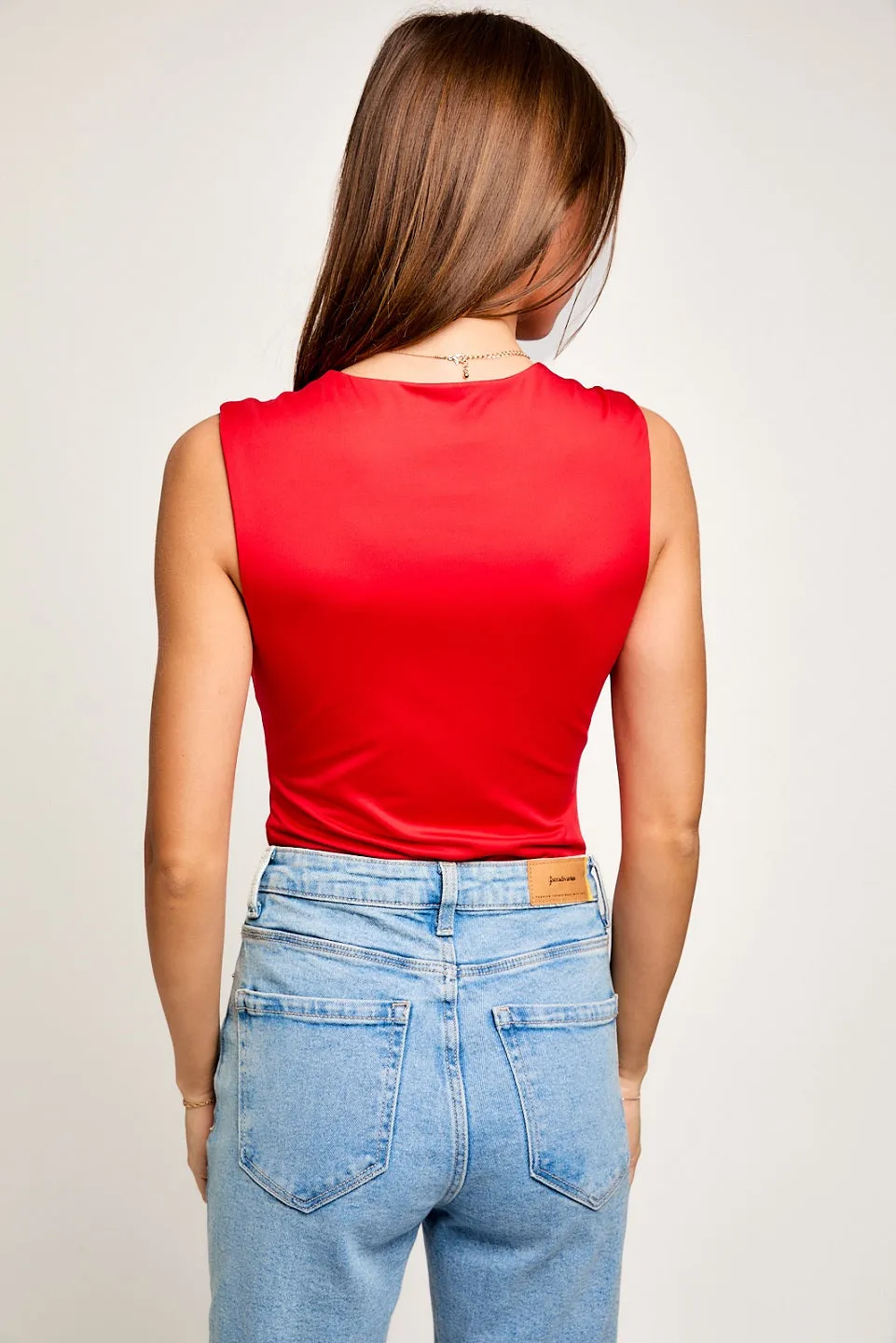 Becca Square Neck Bodysuit • Red