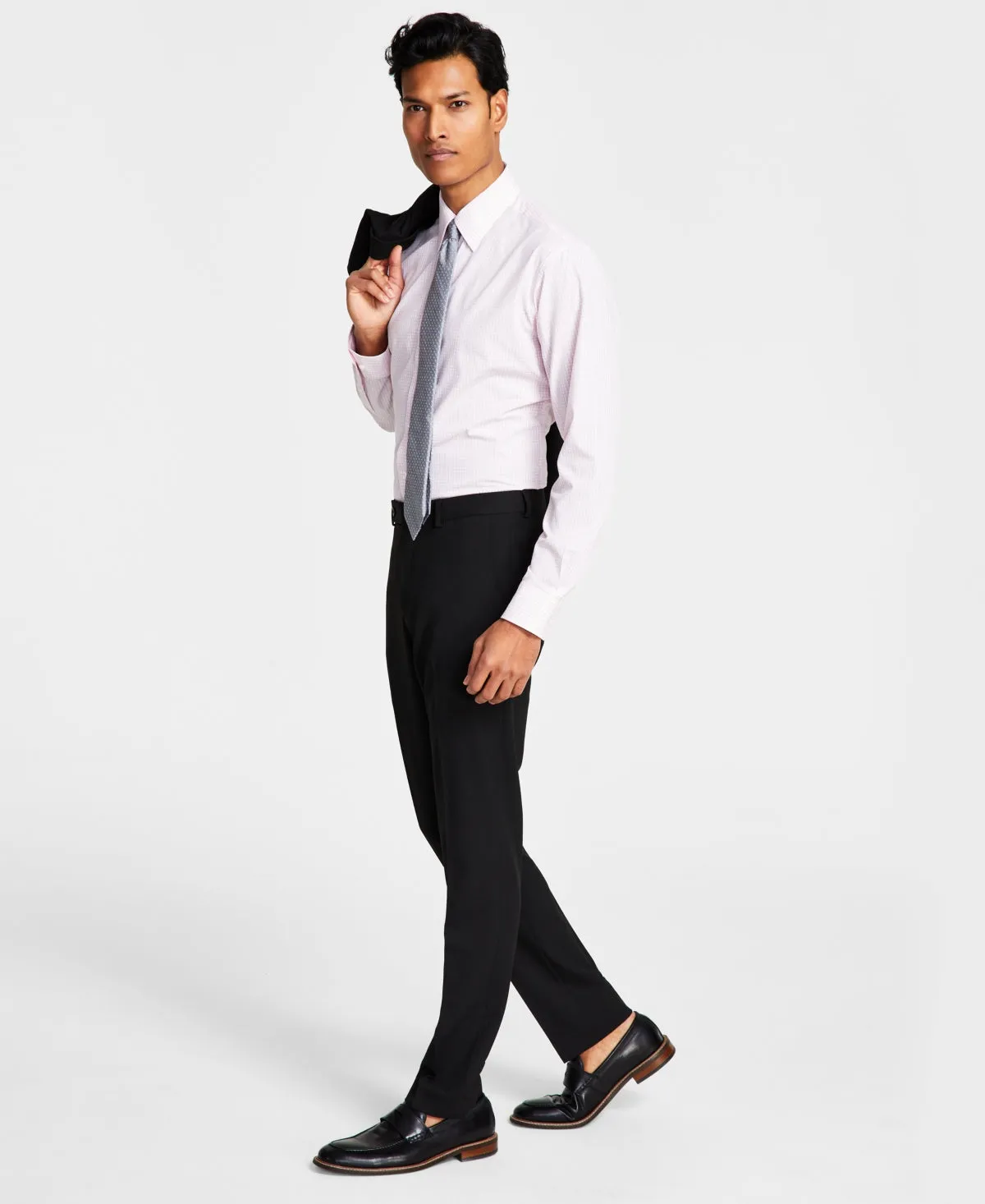 Ben Sherman Men's Skinny Fit Suit Dress Pants Black 36 x 30
