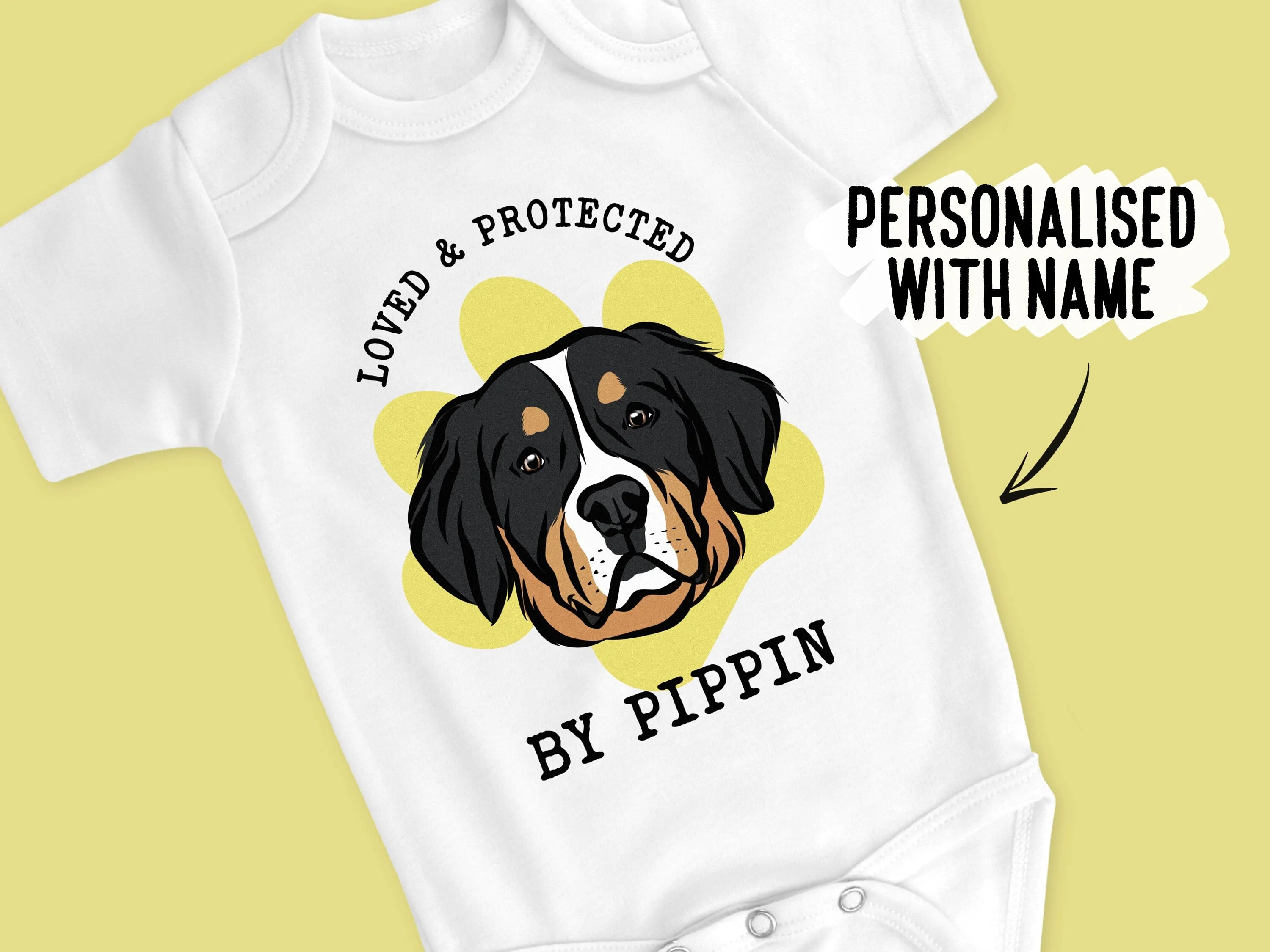 Bernese Mountain Dog Baby Bodysuit