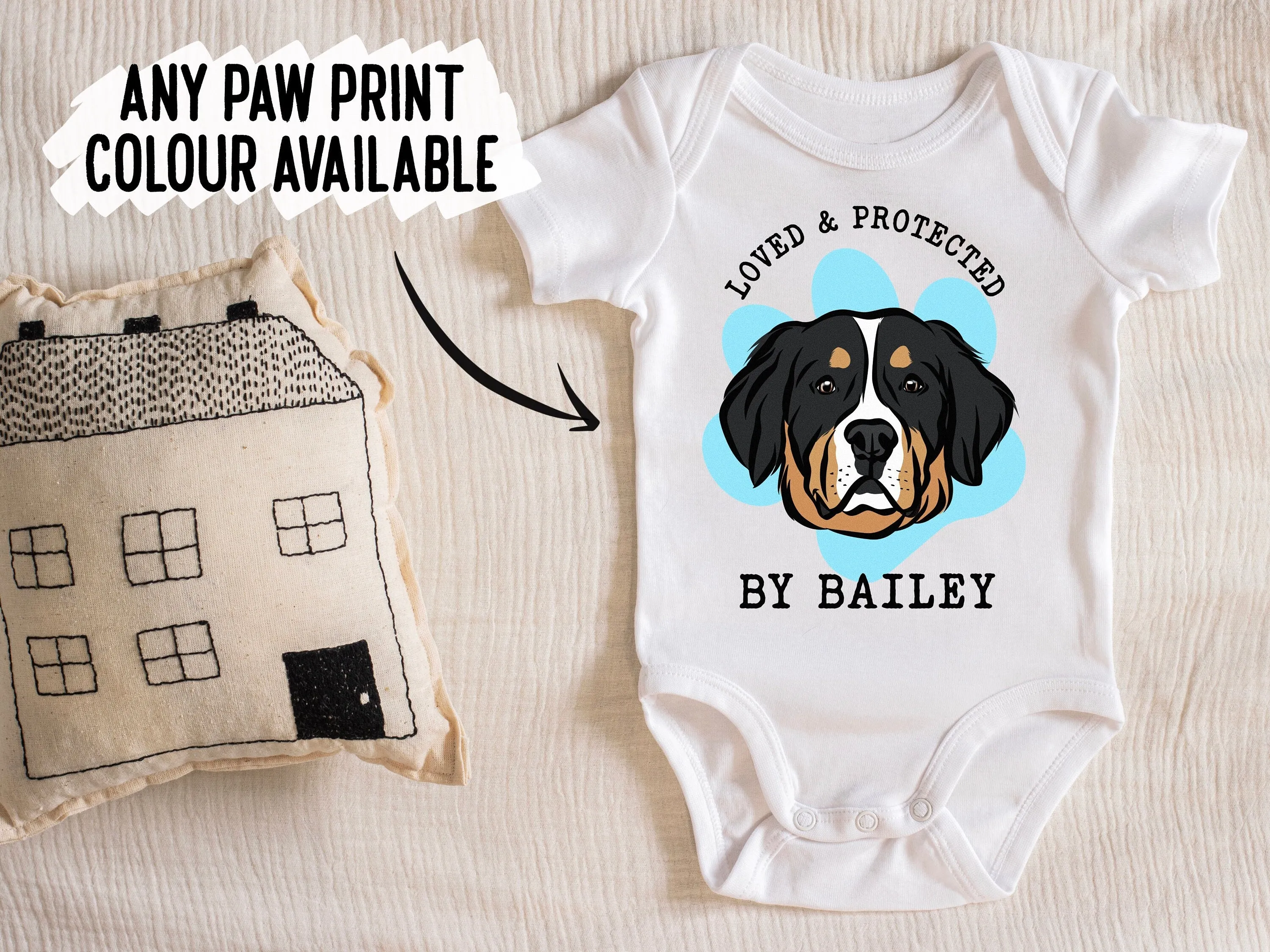 Bernese Mountain Dog Baby Bodysuit
