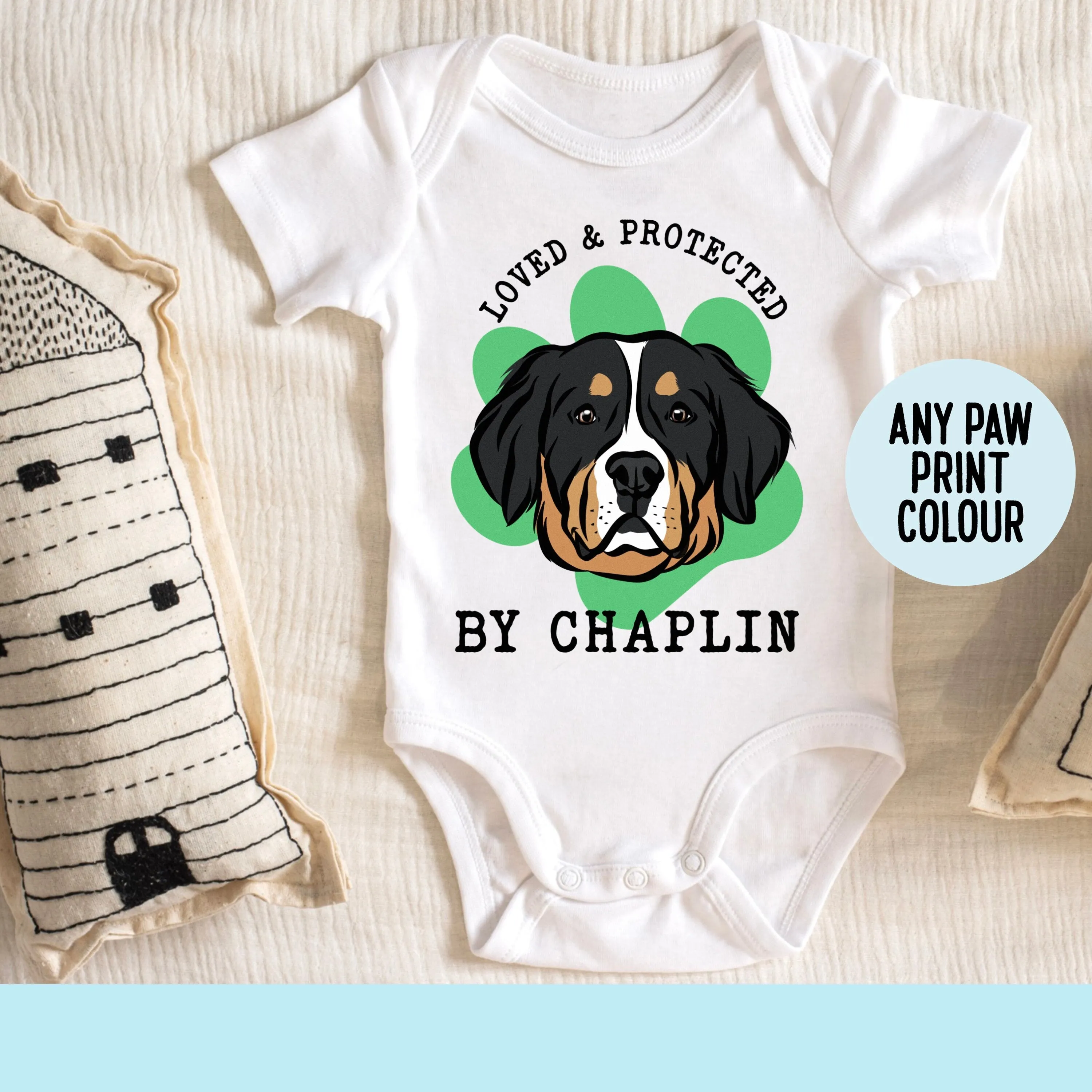 Bernese Mountain Dog Baby Bodysuit