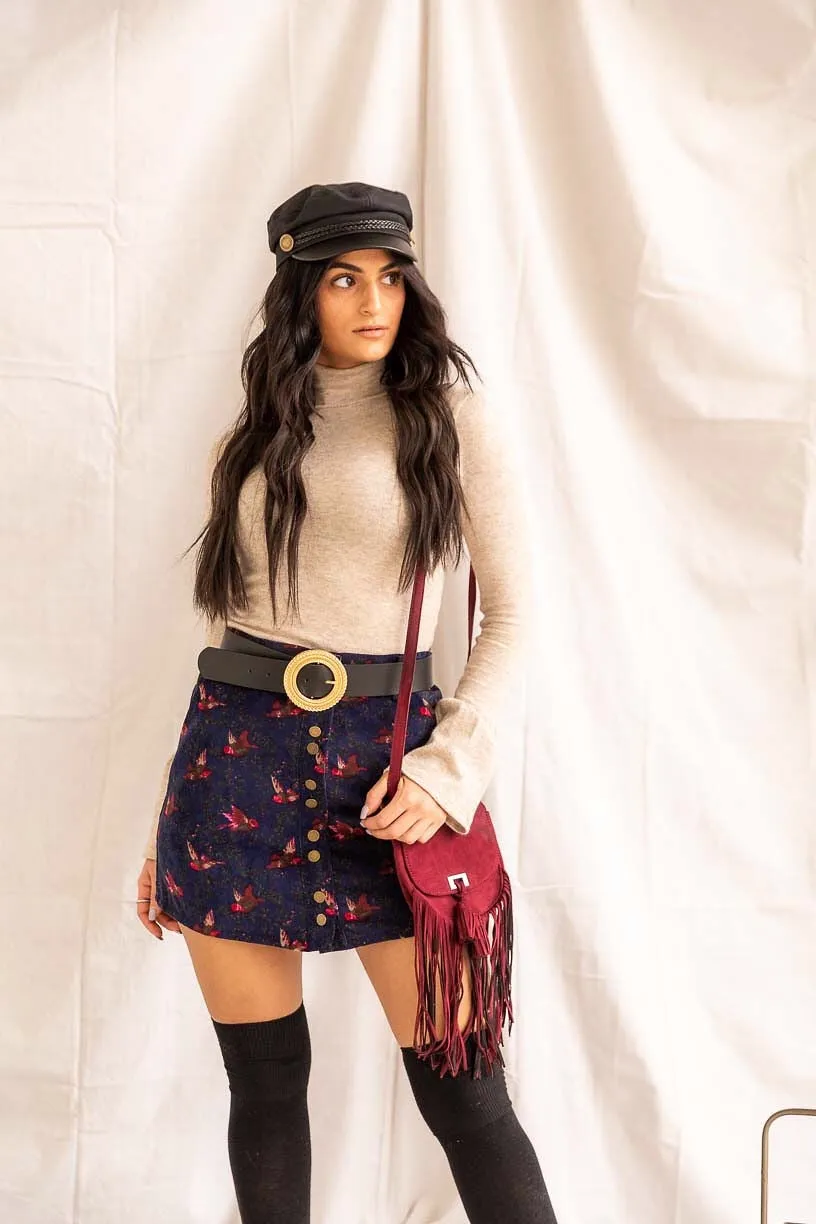 Birds Landing | Button Front Skirt