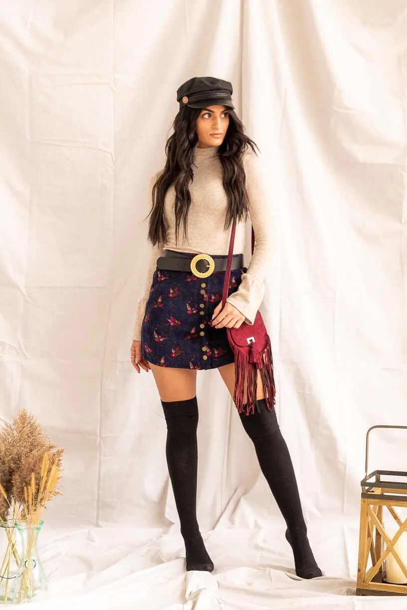 Birds Landing | Button Front Skirt