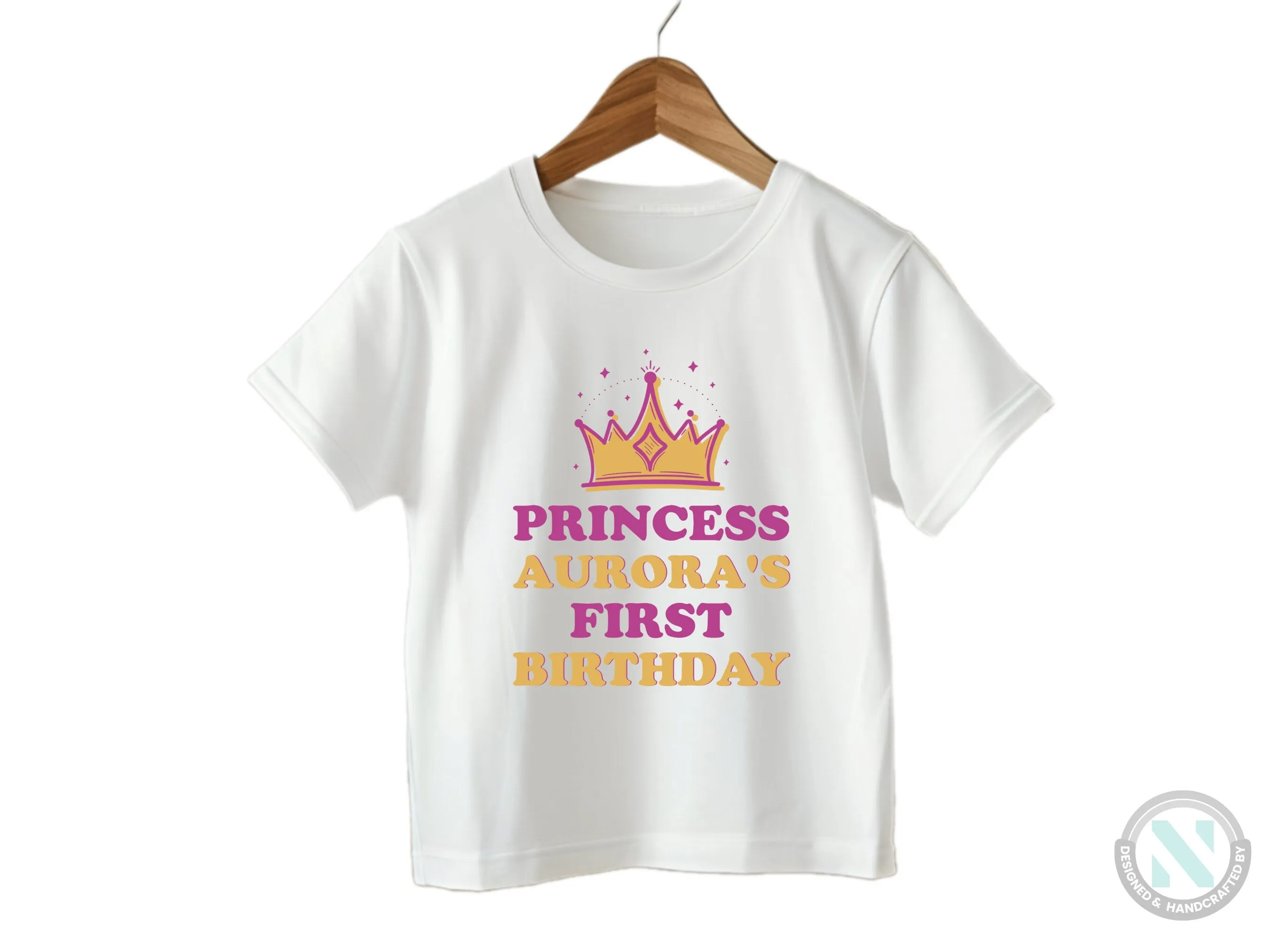 Birthday Girl Custom Name Long sleeve Baby Bodysuit Gift  with "Princess First Birthday"