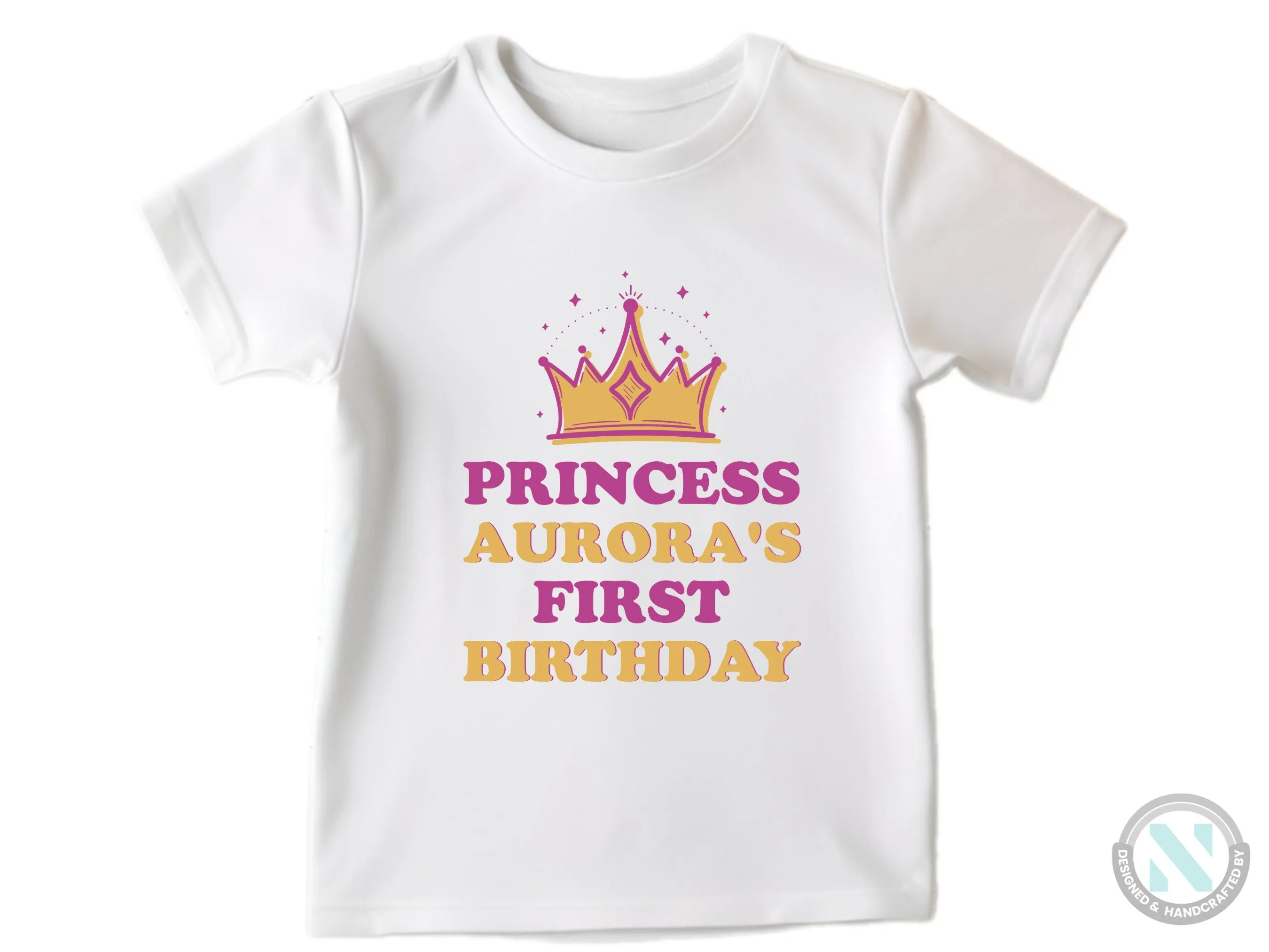 Birthday Girl Custom Name Long sleeve Baby Bodysuit Gift  with "Princess First Birthday"