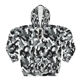 Black White Gray Camo Unisex Pullover Hoodie
