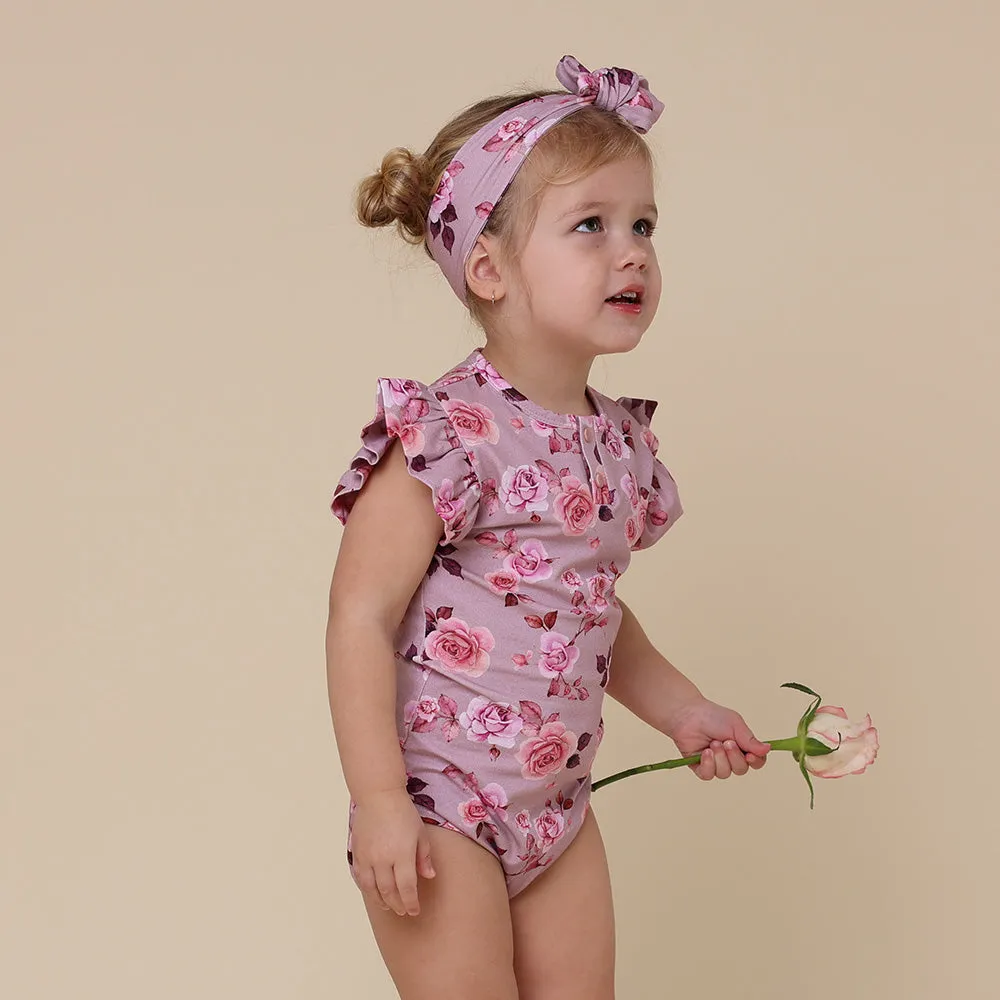 Blossom Short Sleeve Organic Bodysuit with Frill