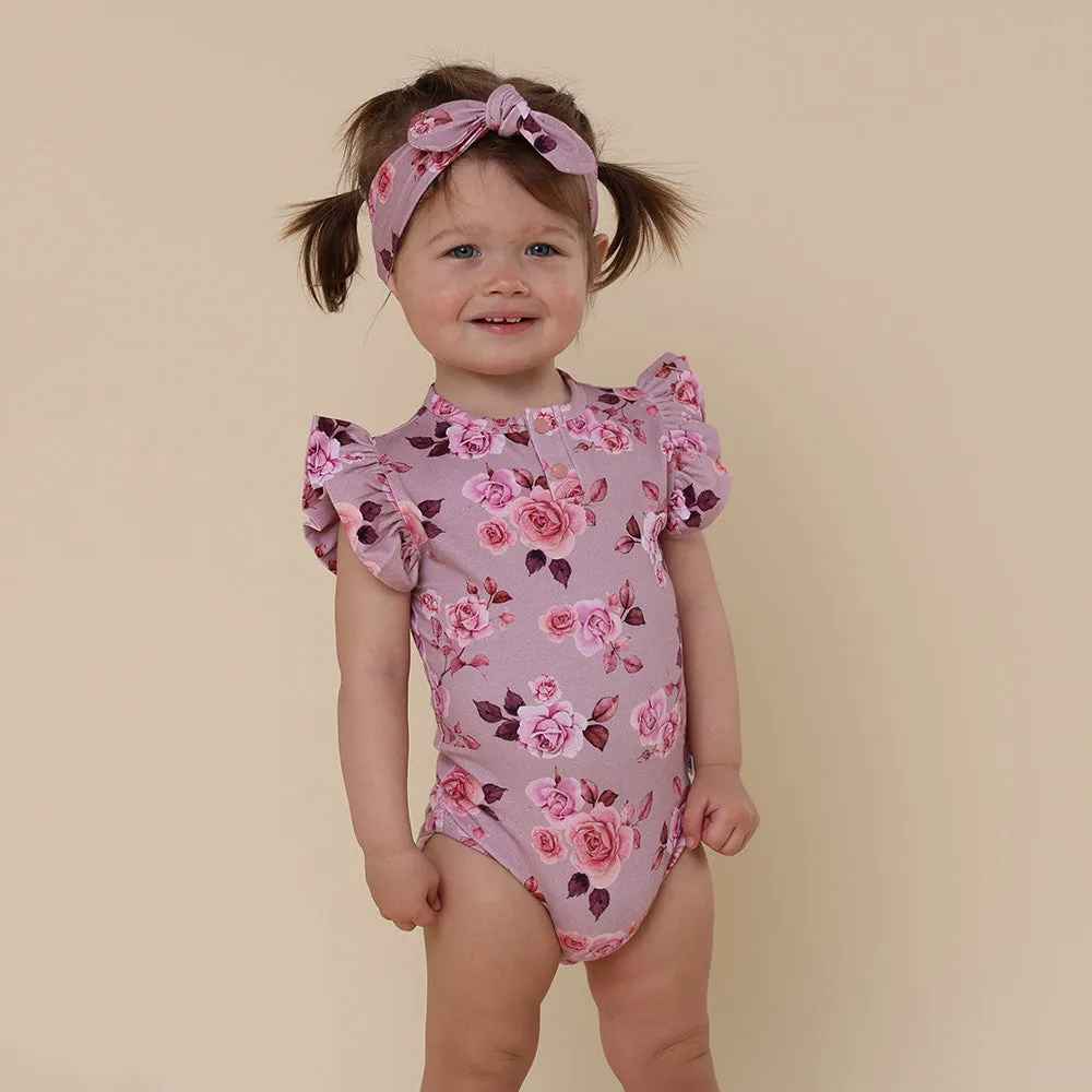 Blossom Short Sleeve Organic Bodysuit with Frill