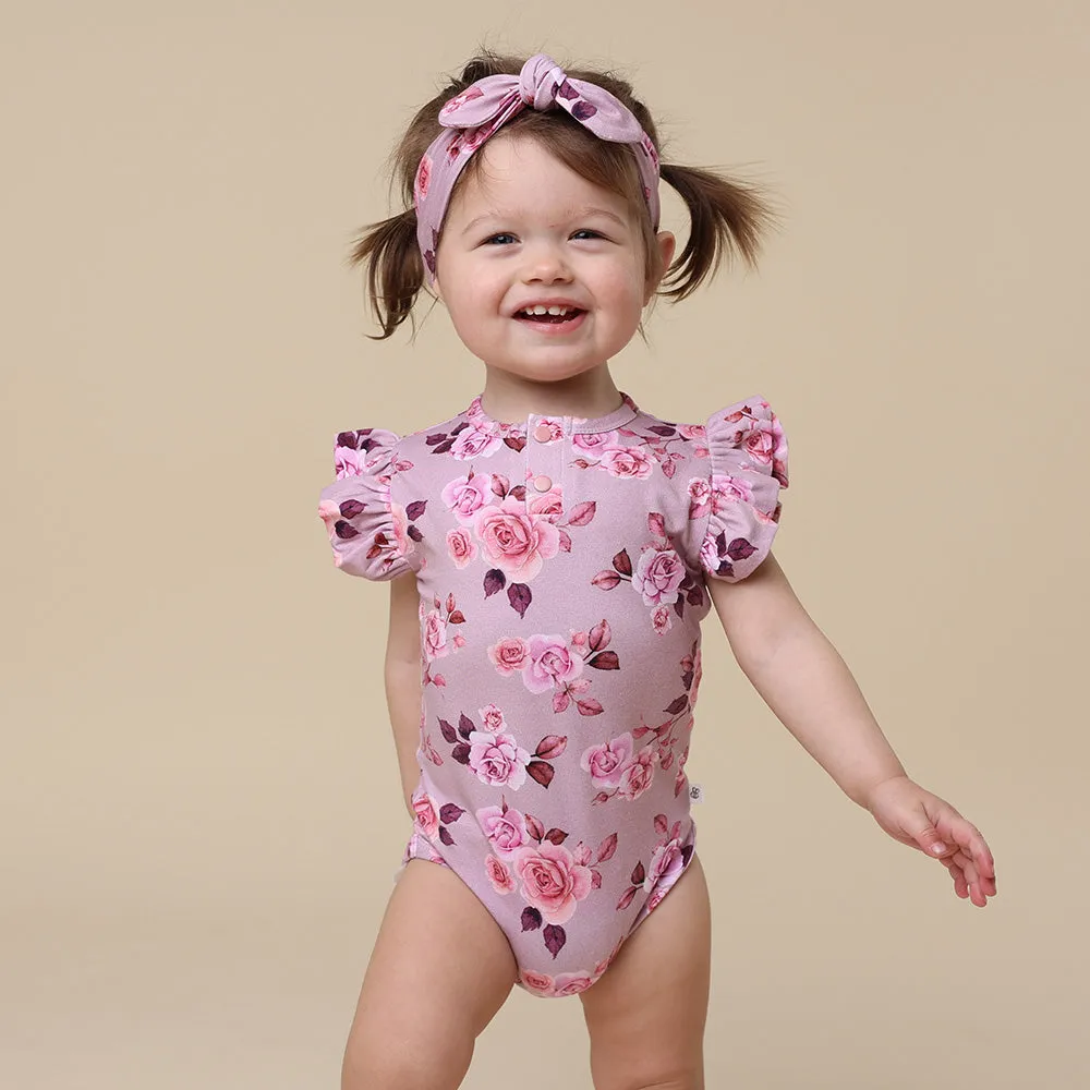 Blossom Short Sleeve Organic Bodysuit with Frill