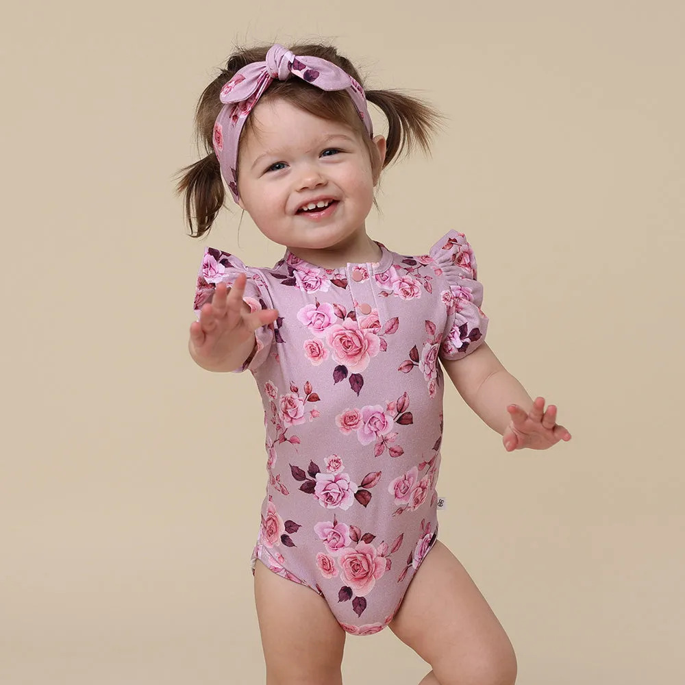 Blossom Short Sleeve Organic Bodysuit with Frill