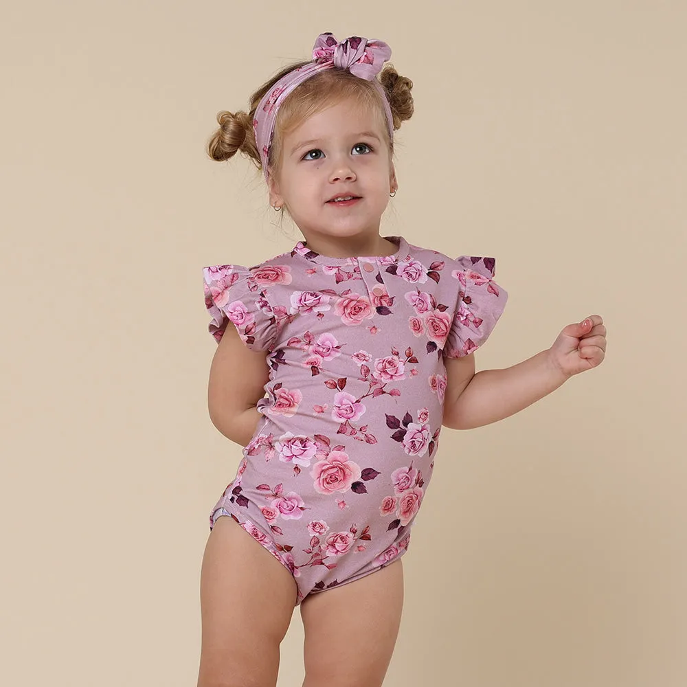 Blossom Short Sleeve Organic Bodysuit with Frill