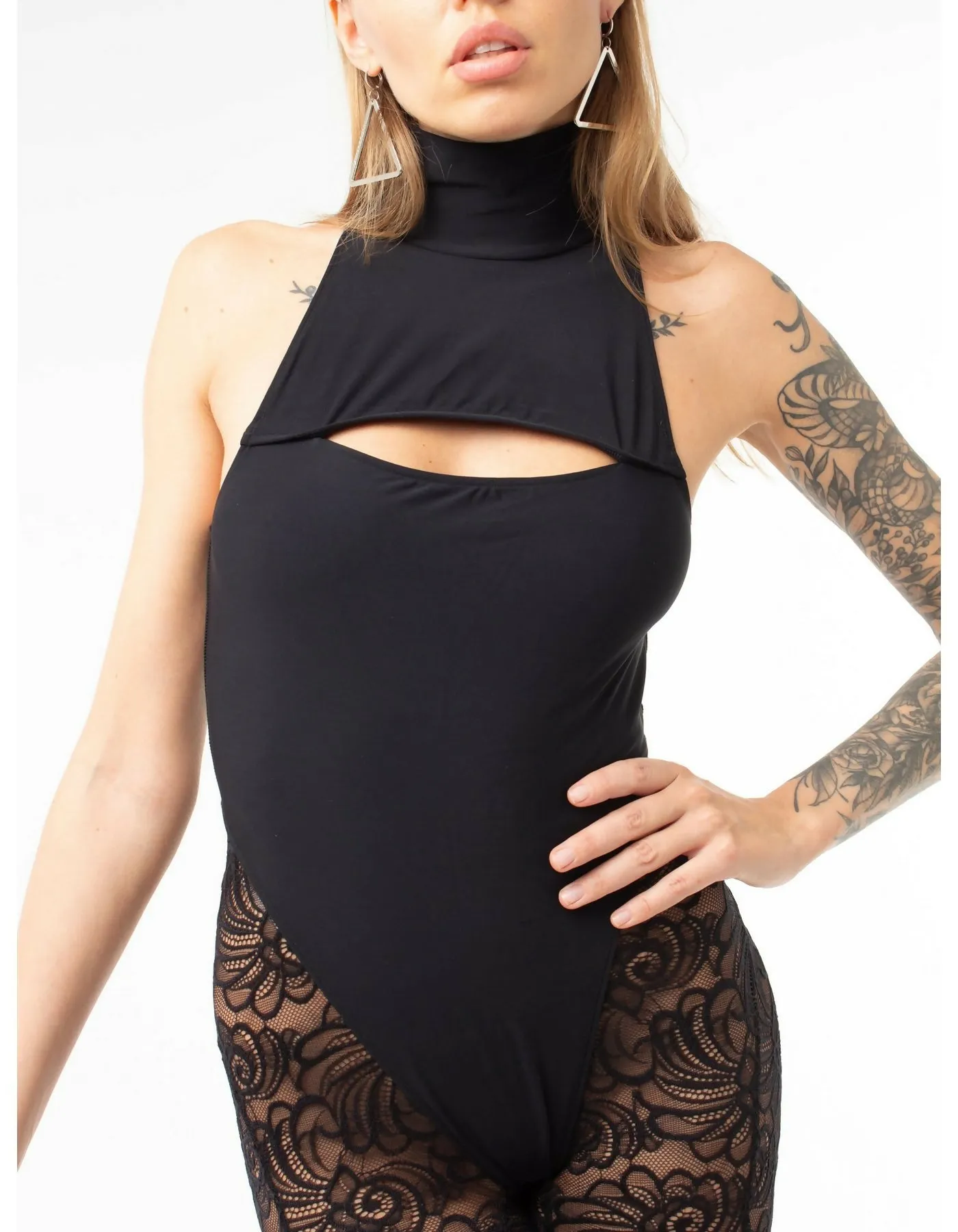Bodysuit Open Heart Black/Grey