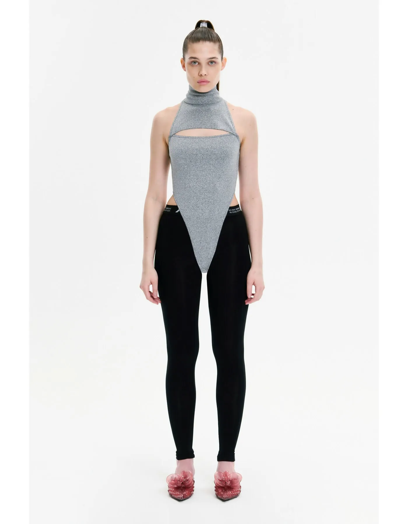 Bodysuit Open Heart Black/Grey