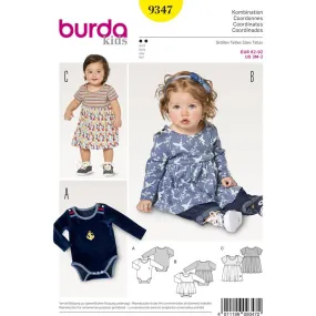 Burda Style Pattern B9347 Baby's Dress and Bodysuit