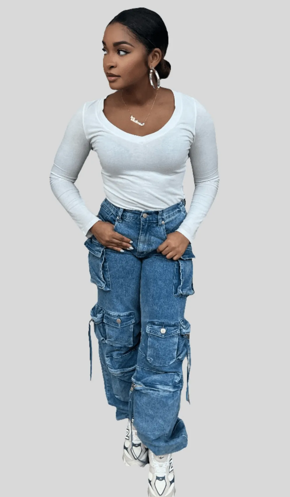Cargo Denim Jogger Pants