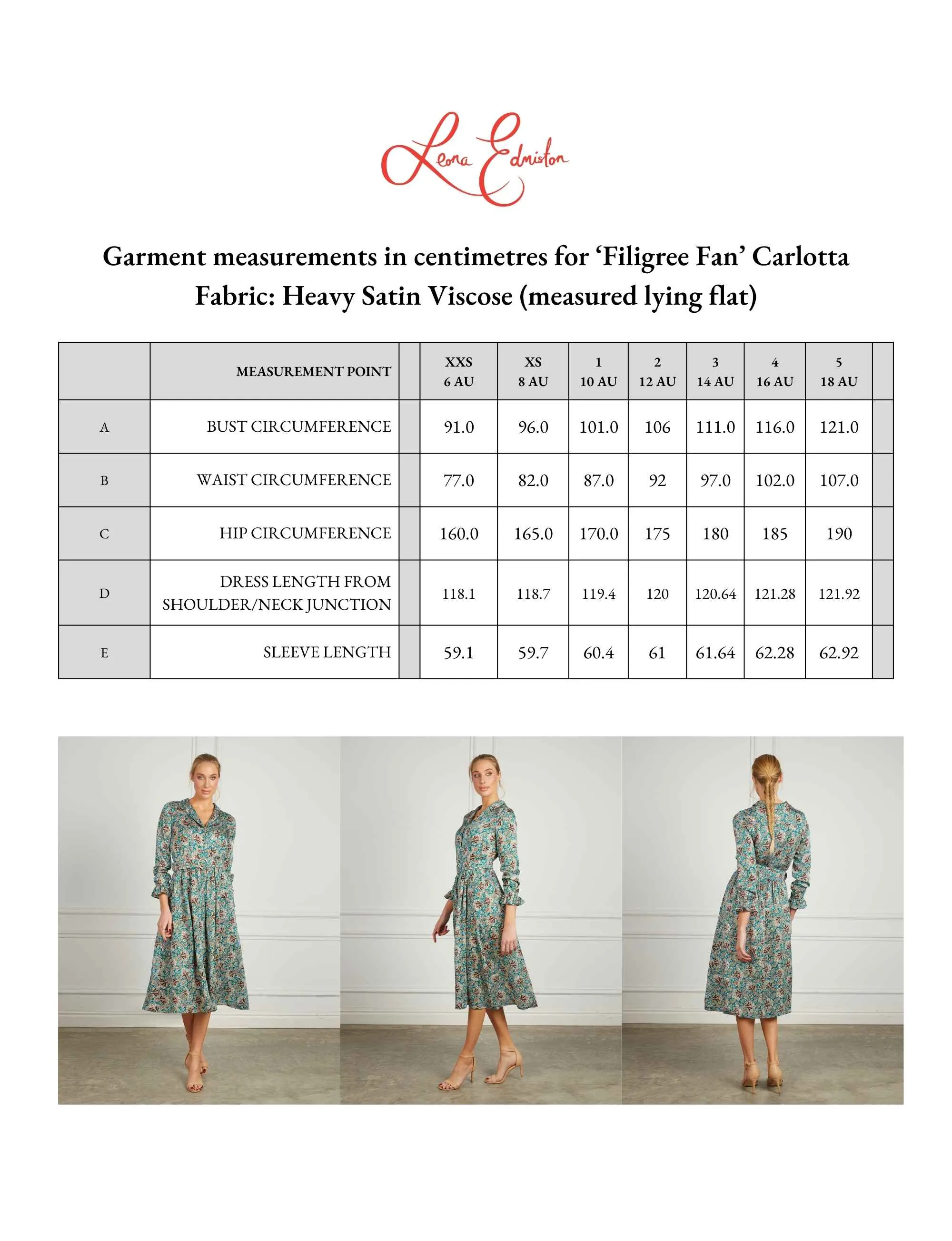 Carlotta Turquoise 'Filigree Fan' Luxe Viscose Satin Shirtdress