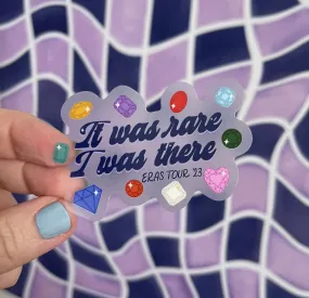 CLEAR It was rare I was there Eras tour memory sticker