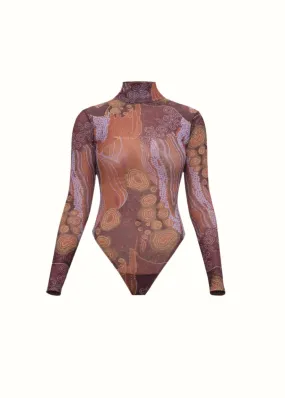 COLLO BODYSUIT - KAVA PRINT