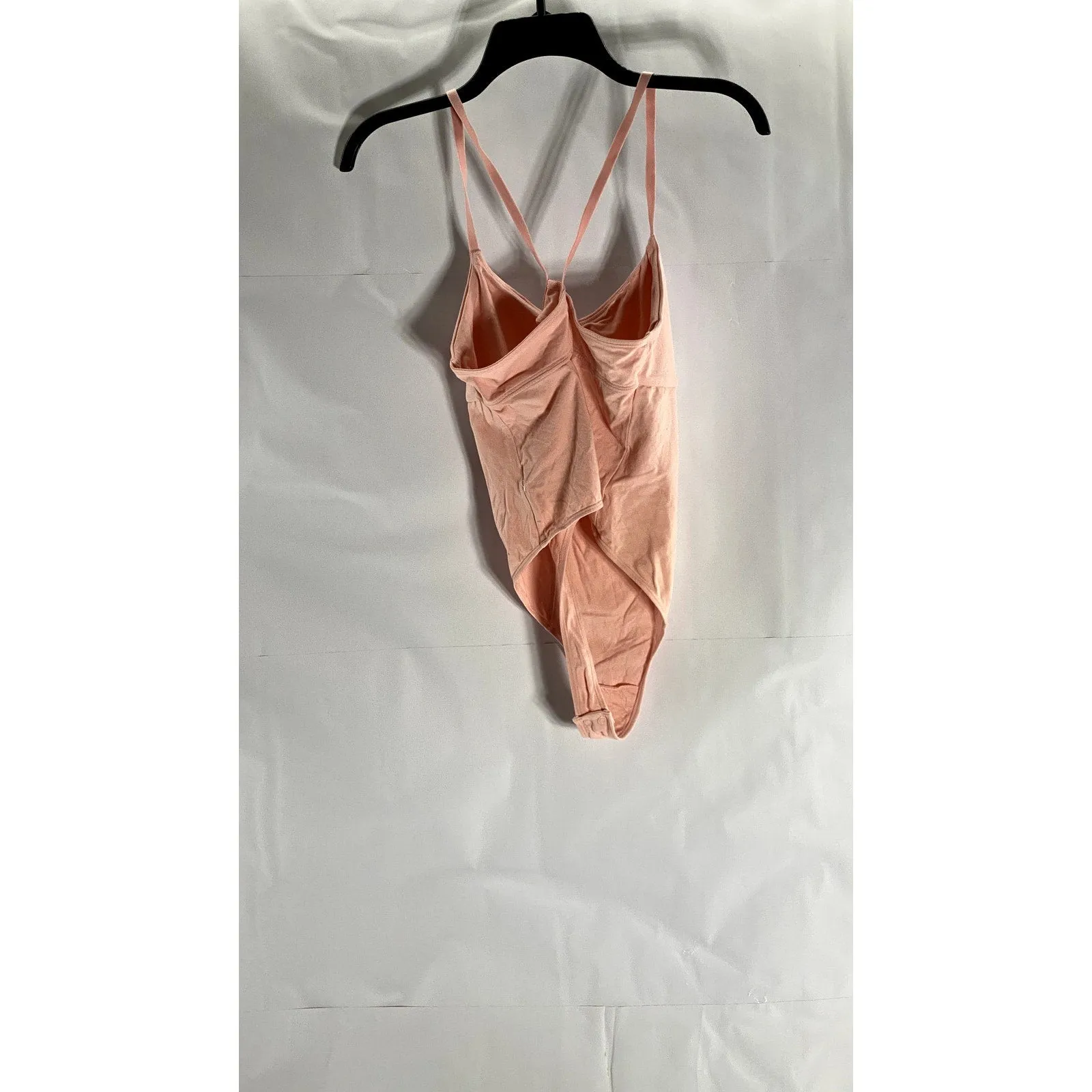 COLSIE Women's Pink Cutout Back Seamless Cross-Back Keyhole Thong Bodysuit SZ M