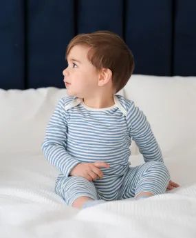 Comfy baby long sleeve bodysuit - Blue stripes