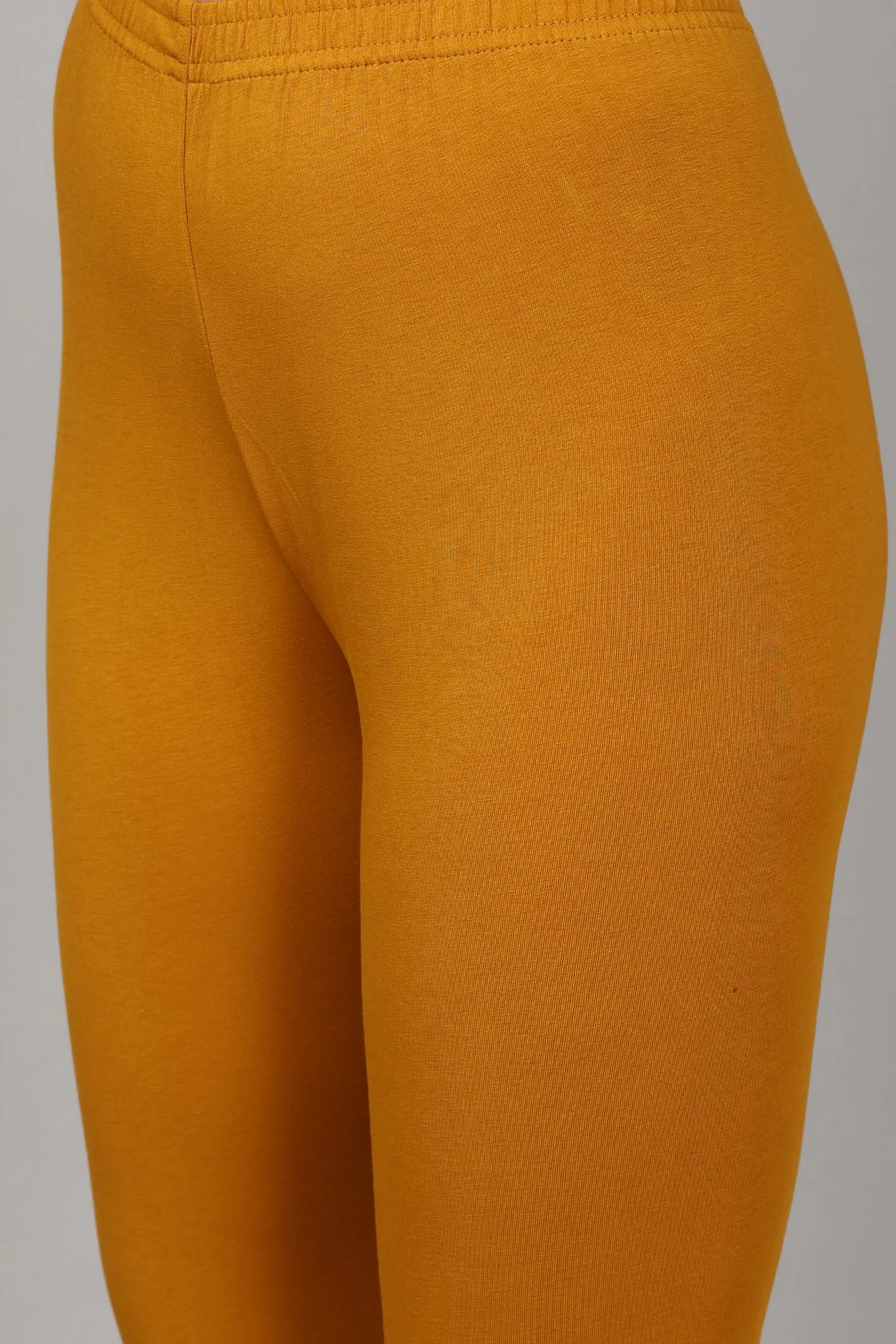 COTTON CHURIDAR LEGGINGS - MUSTARD