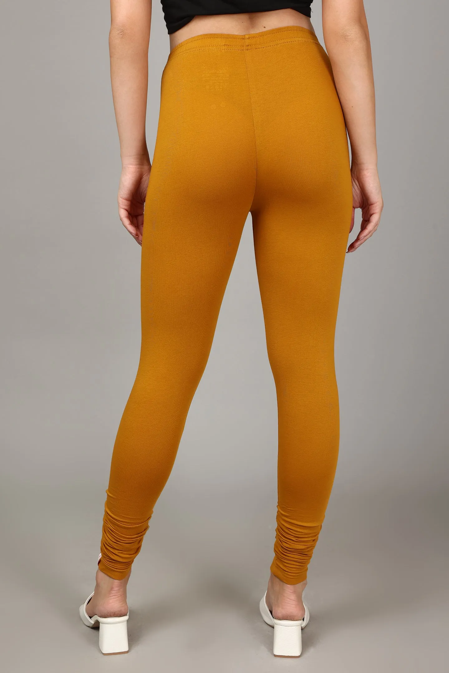 COTTON CHURIDAR LEGGINGS - MUSTARD