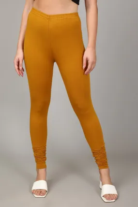 COTTON CHURIDAR LEGGINGS - MUSTARD