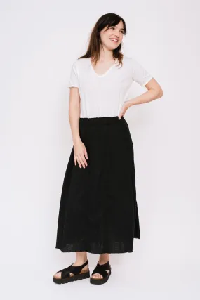 Cotton Voile Skirt, Black