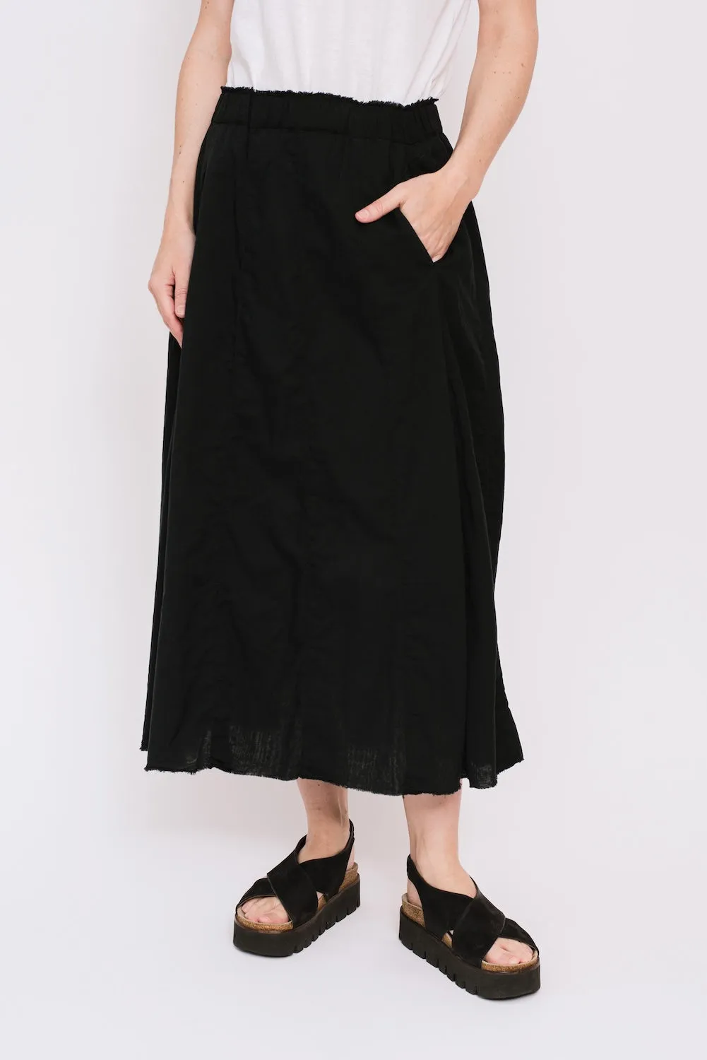 Cotton Voile Skirt, Black