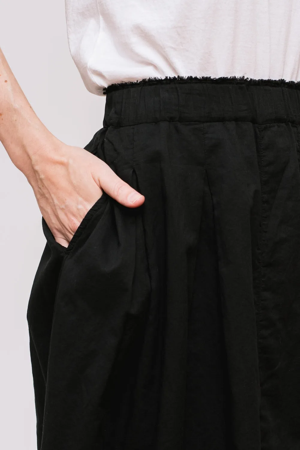 Cotton Voile Skirt, Black