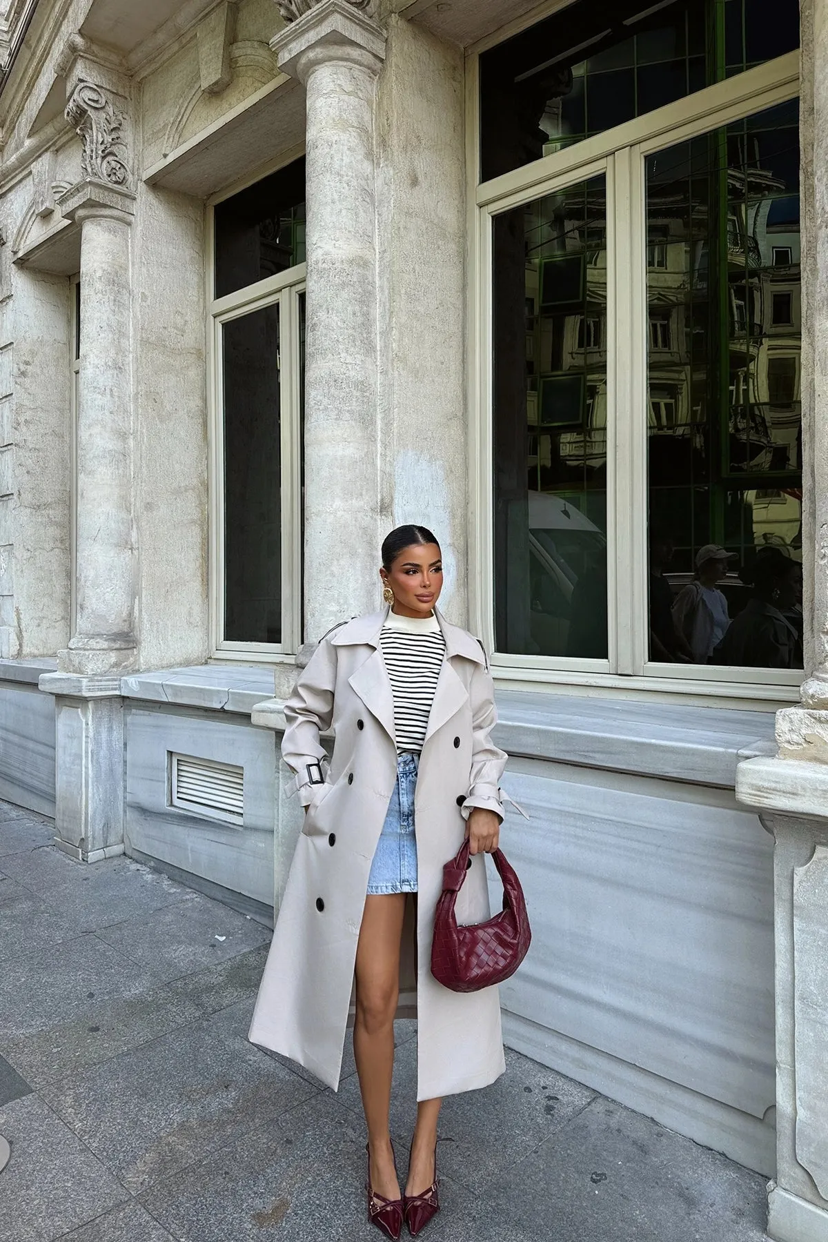 EYY Women Stone Arms Belted Trench Coat - Edmonton