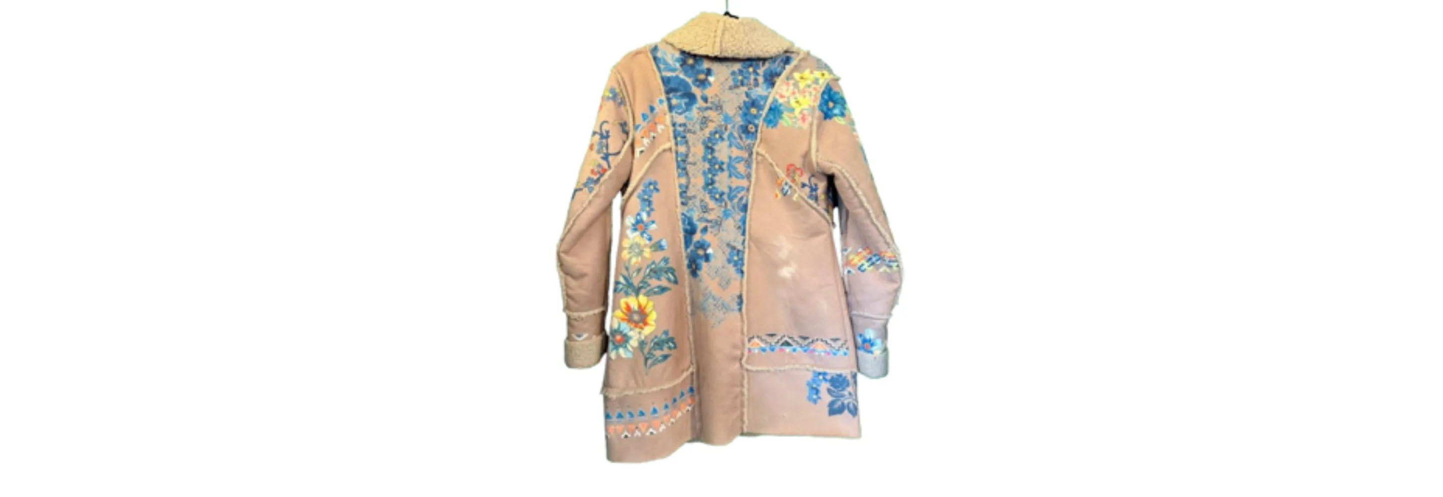 Faux Suede Fleece Lined Floral Jacket XS - Johnny Was