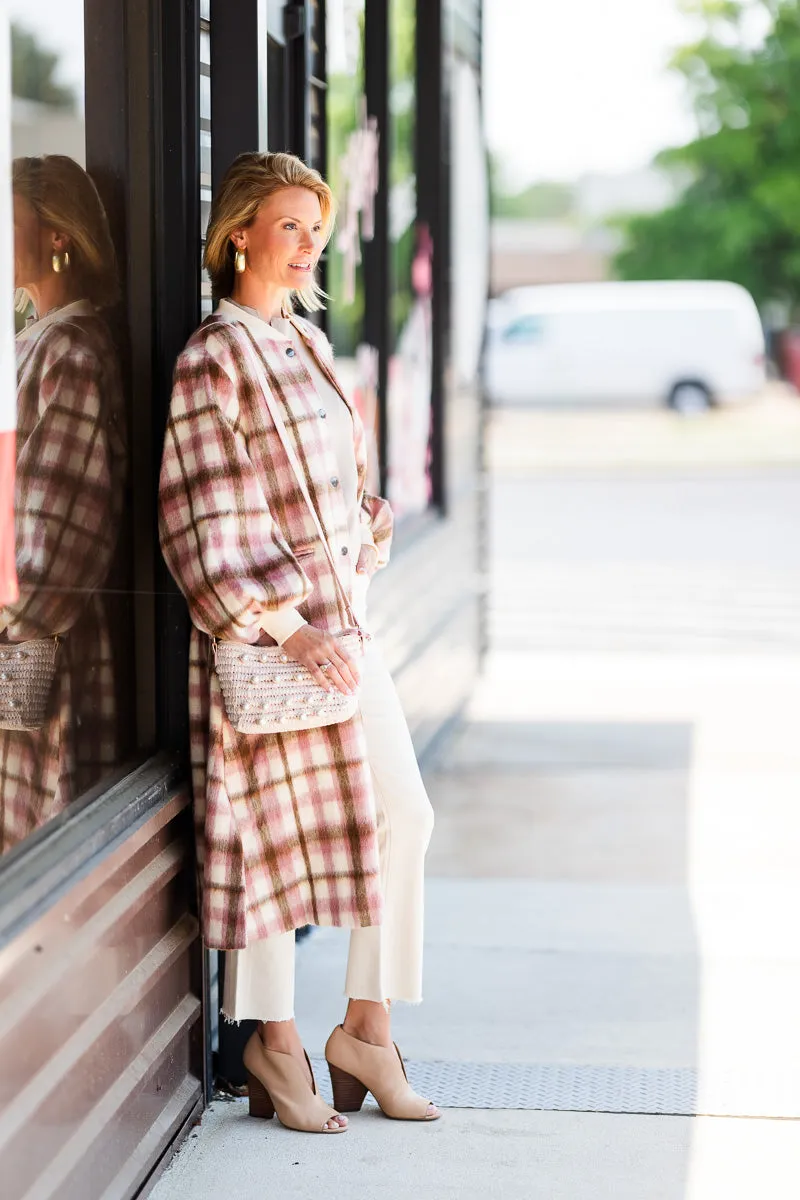 FINAL SALE Cameron Coat in Blush Plaid