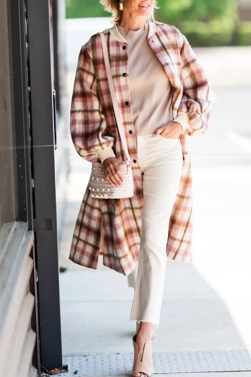 FINAL SALE Cameron Coat in Blush Plaid