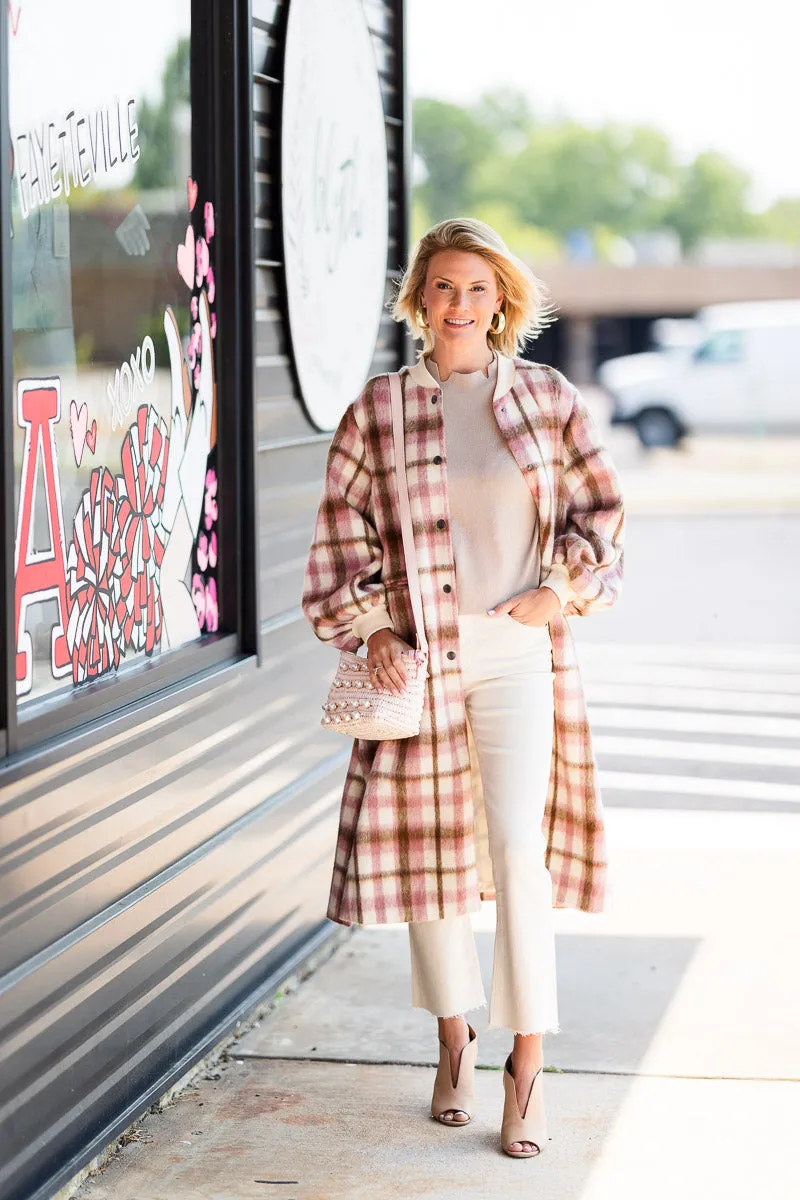 FINAL SALE Cameron Coat in Blush Plaid
