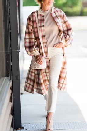 FINAL SALE Cameron Coat in Blush Plaid