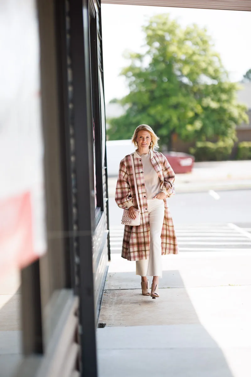 FINAL SALE Cameron Coat in Blush Plaid