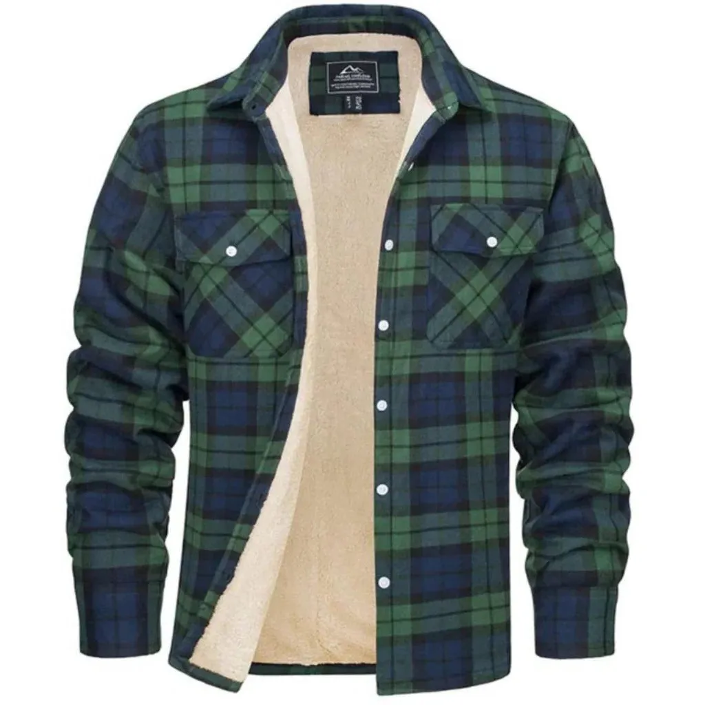 fleece-lined checked jacket