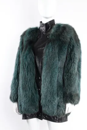 Fox Fur Leather Cocoon Coat