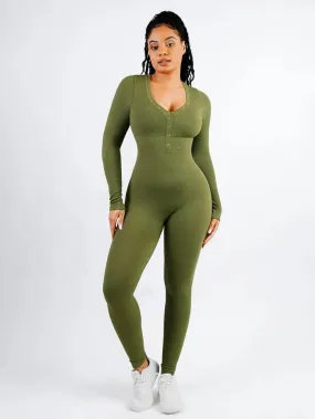 Full Body Bodysuit Deep V High Elastic Shaping Jumpsuit