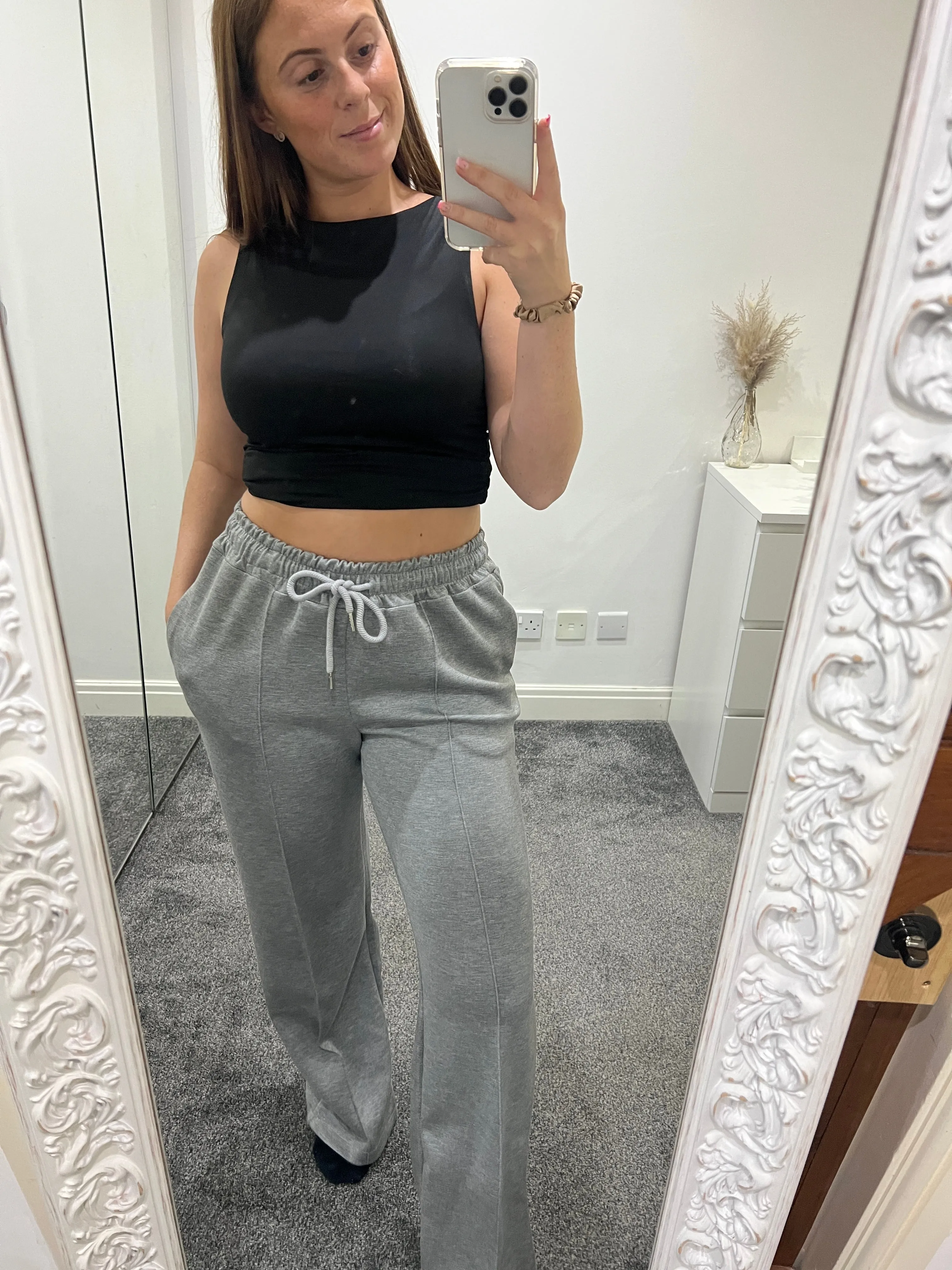 Grey wide leg joggers