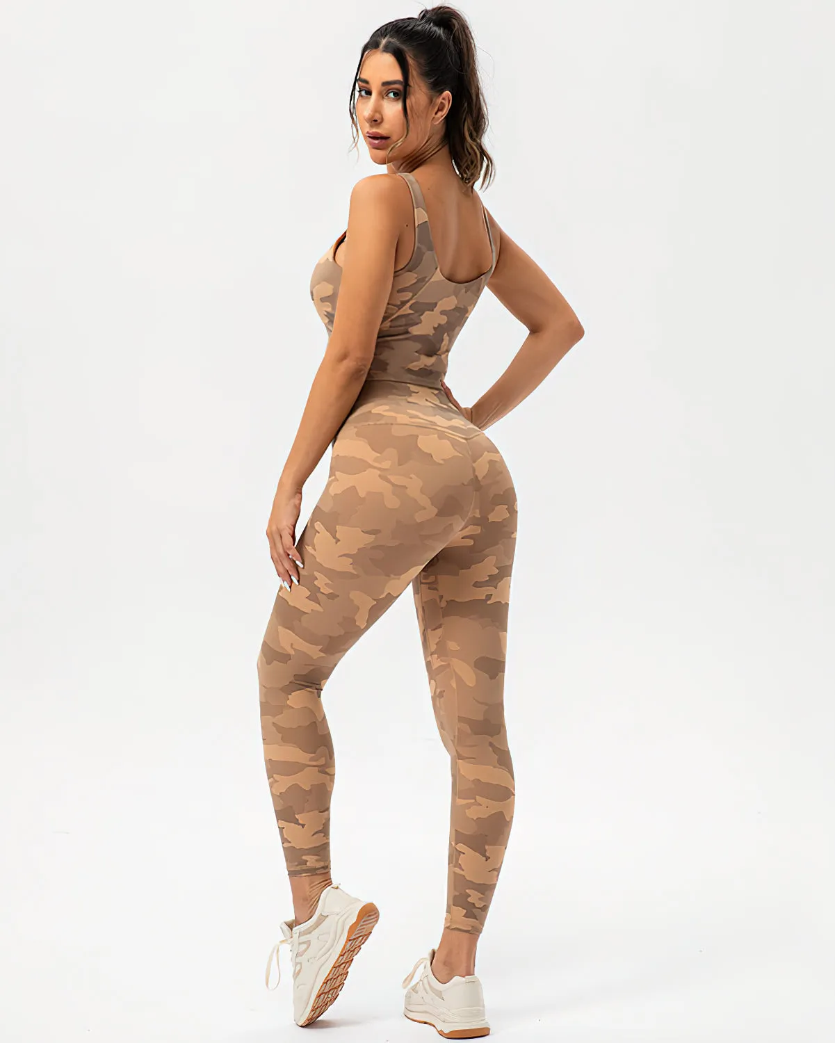 Harper Camo Leggings - Teak
