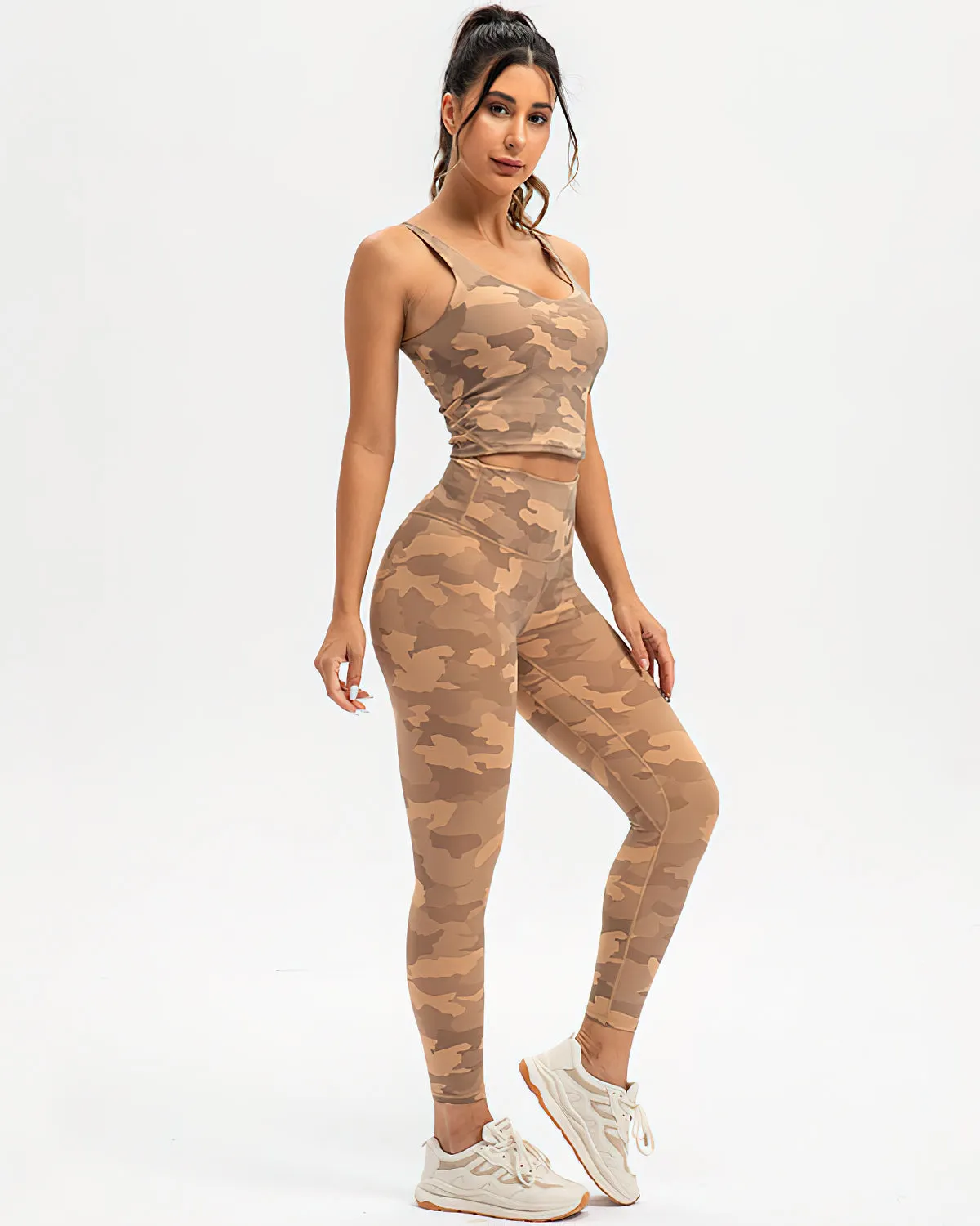Harper Camo Leggings - Teak